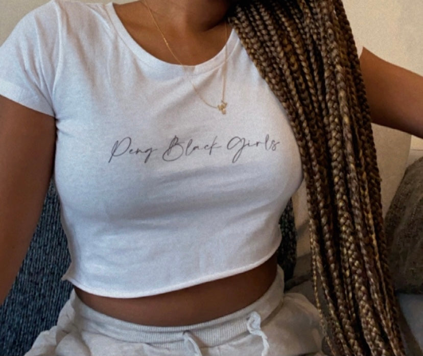 Peng Black Girls Crop Top - Yo Crackers