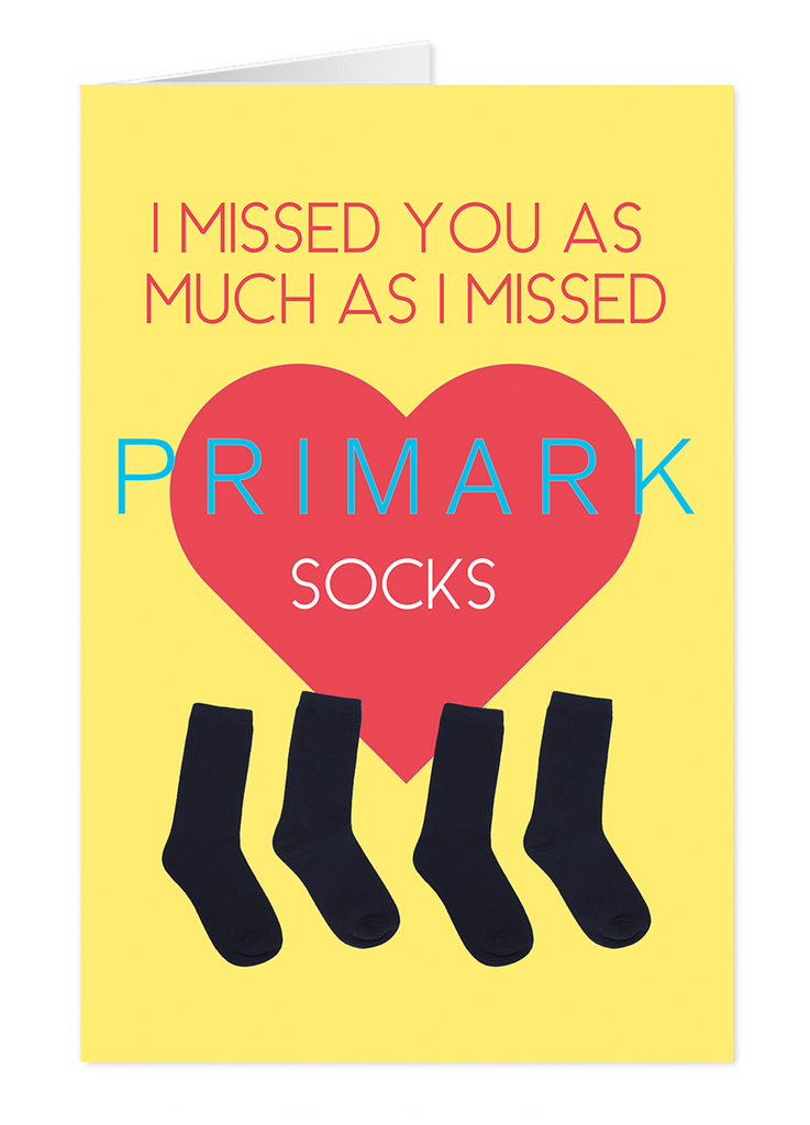 Primark Socks Lockdown Ease Card - Yo Crackers