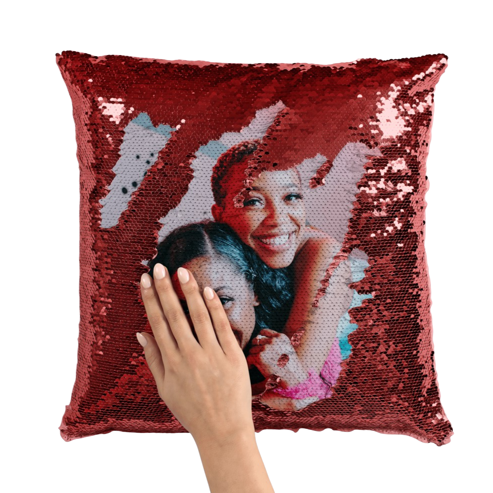 Photo top pillow sequin