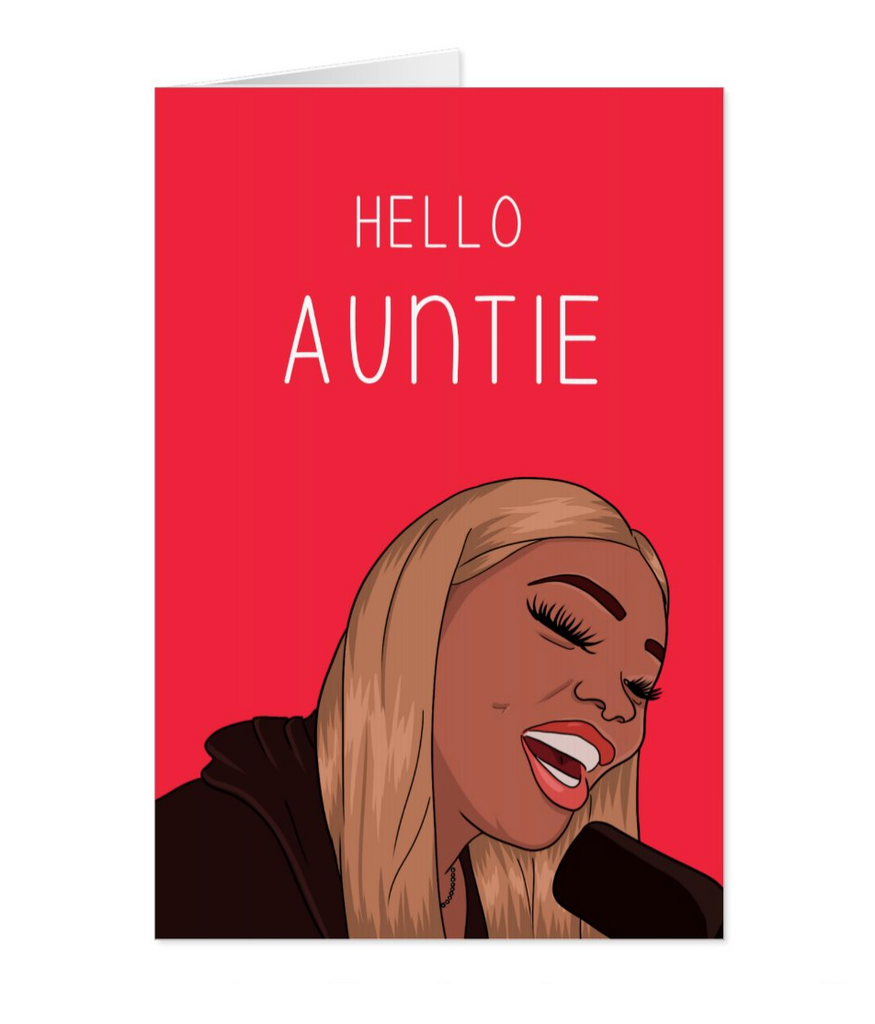 Hello Auntie Greeting card - Yo Crackers