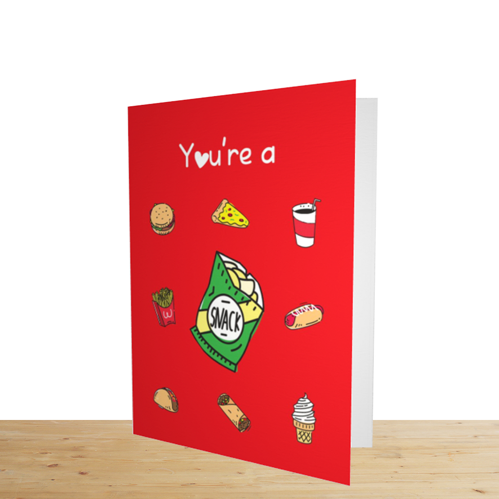 "You're A Snack" Valentines or Anniversary Card - Yo Crackers