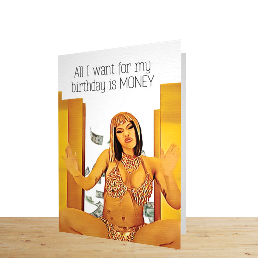 Cardi B "MONEY" Birthday Card - Yo Crackers