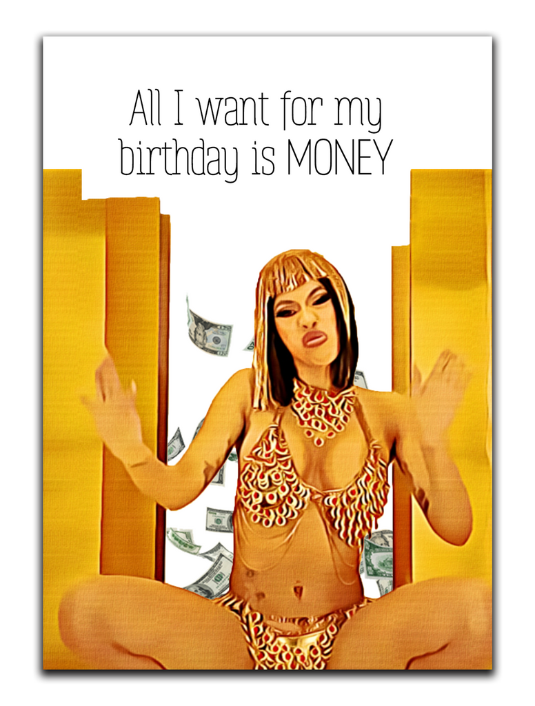 Cardi B "MONEY" Birthday Card - Yo Crackers