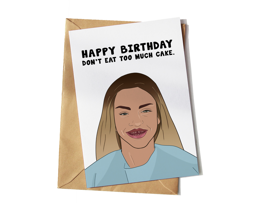 Katie Price Sweet Tooth Birthday Card - Yo Crackers