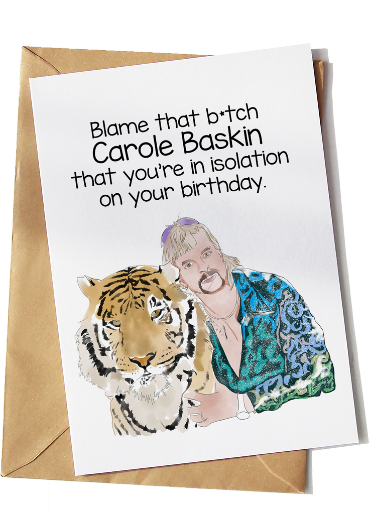 Joe Exotic Carole Baskin Birthday Card - Yo Crackers