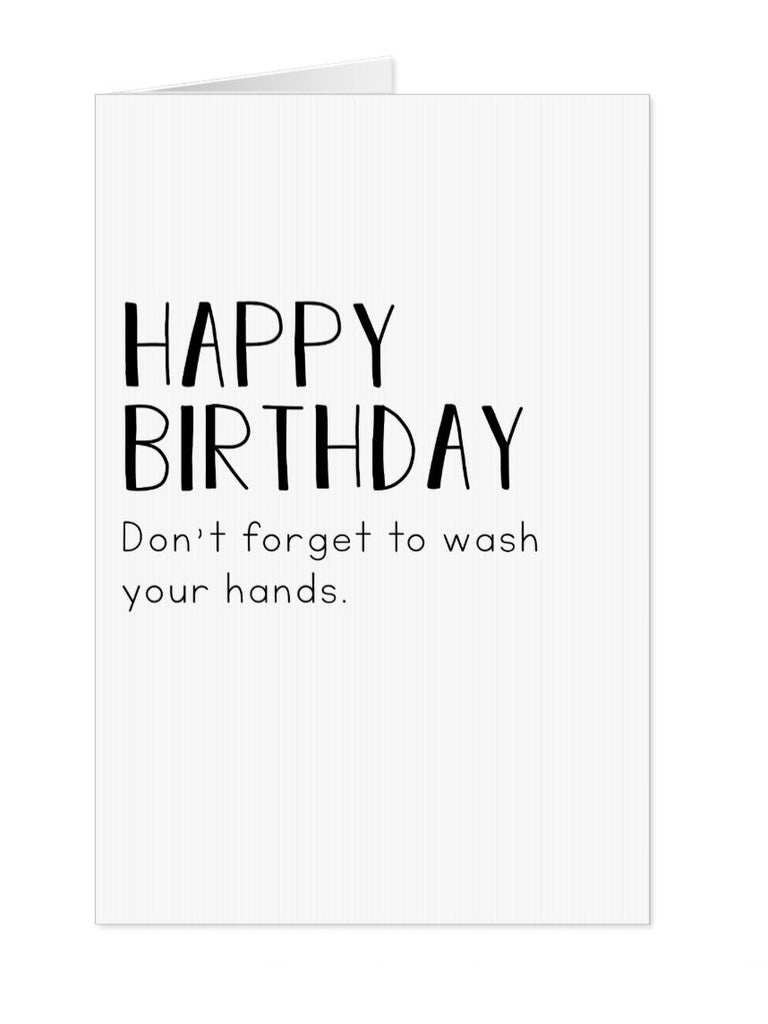 Wash your hands Birthday card - Yo Crackers