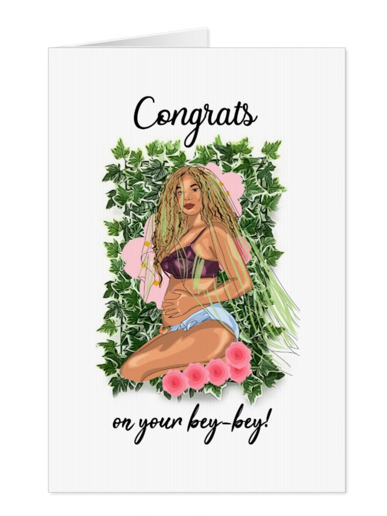 Beyonce Bey Bey NewBorn Greeting Card - Yo Crackers