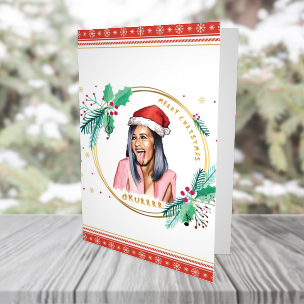 Cardi B "Okurrr" Christmas Card - Yo Crackers