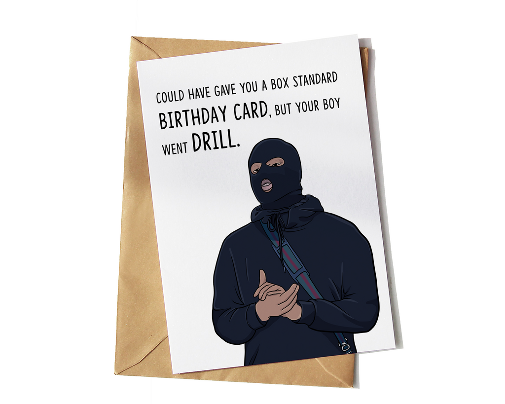 Famalam Drillagram birthday card - Yo Crackers