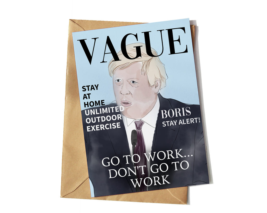 Boris Johnson Vague Lockdown Greeting Card - Yo Crackers