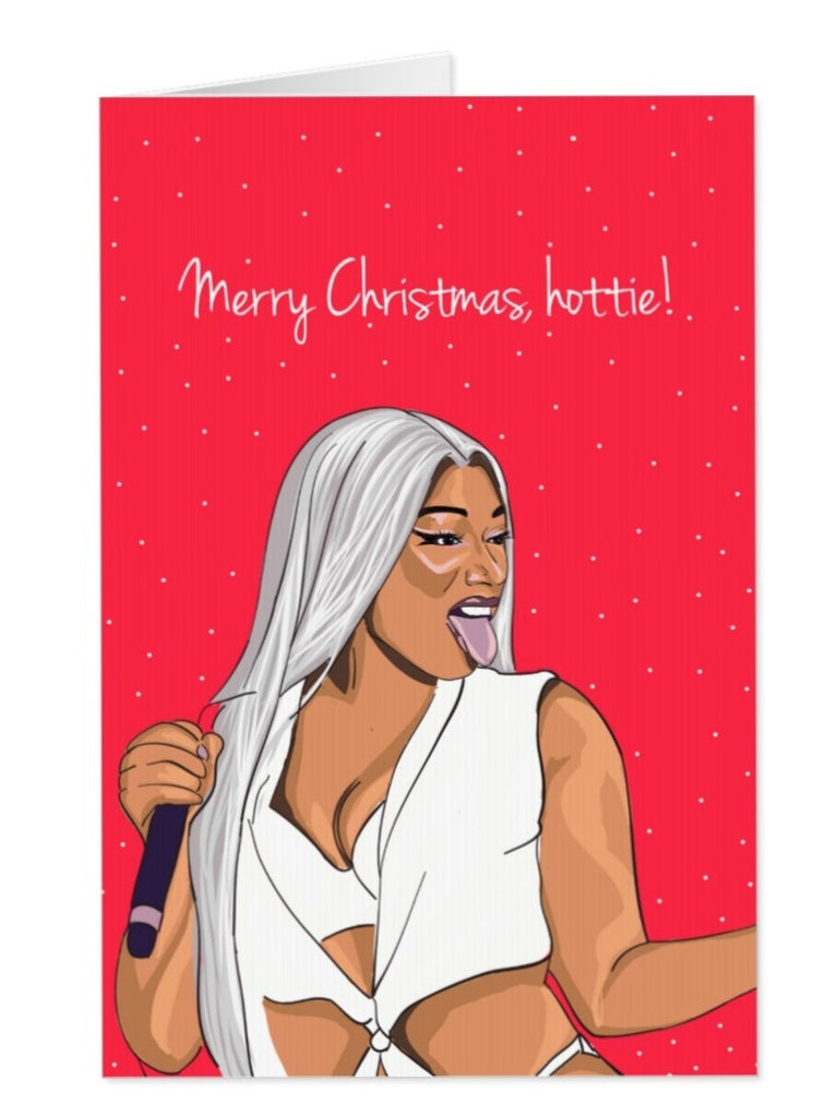 Megan Stallion Christmas Greeting card - Yo Crackers