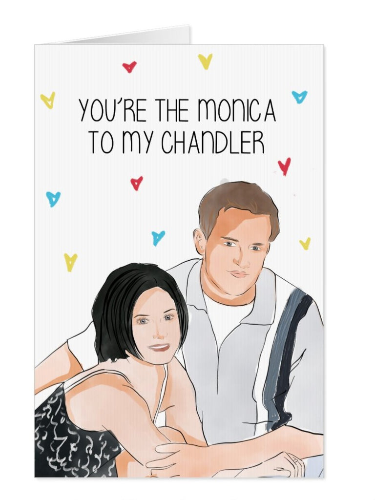 Monica and Chandler Friends card - Yo Crackers