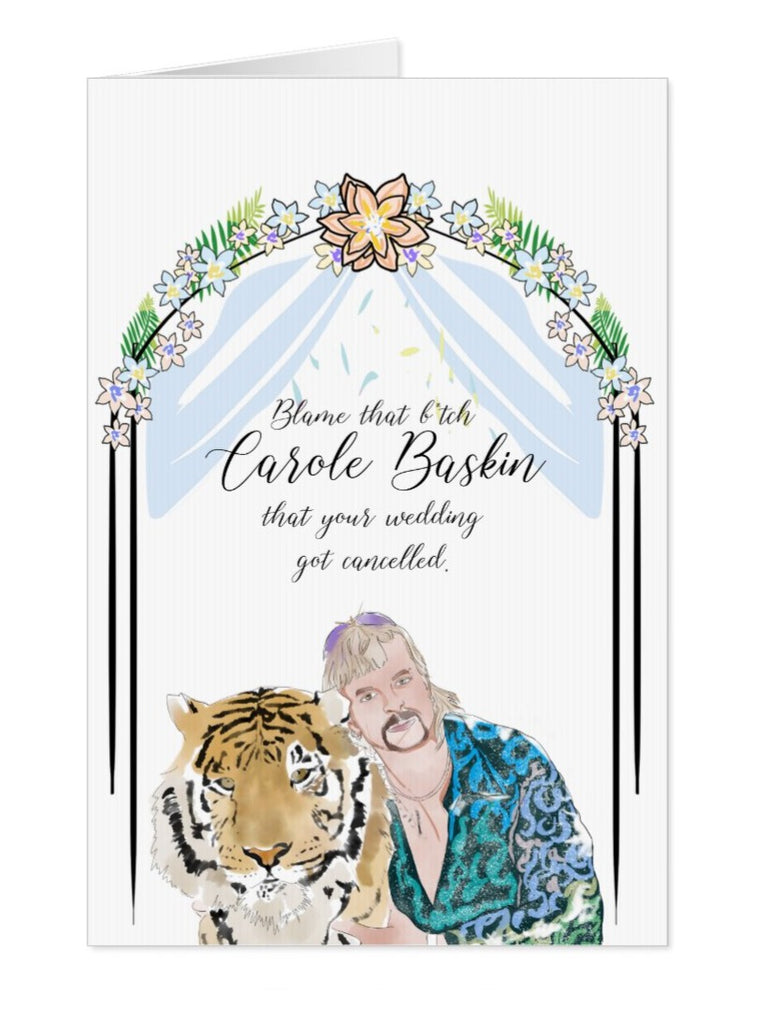 Joe Exotic Carole Baskin Wedding Cancelled Card - Yo Crackers