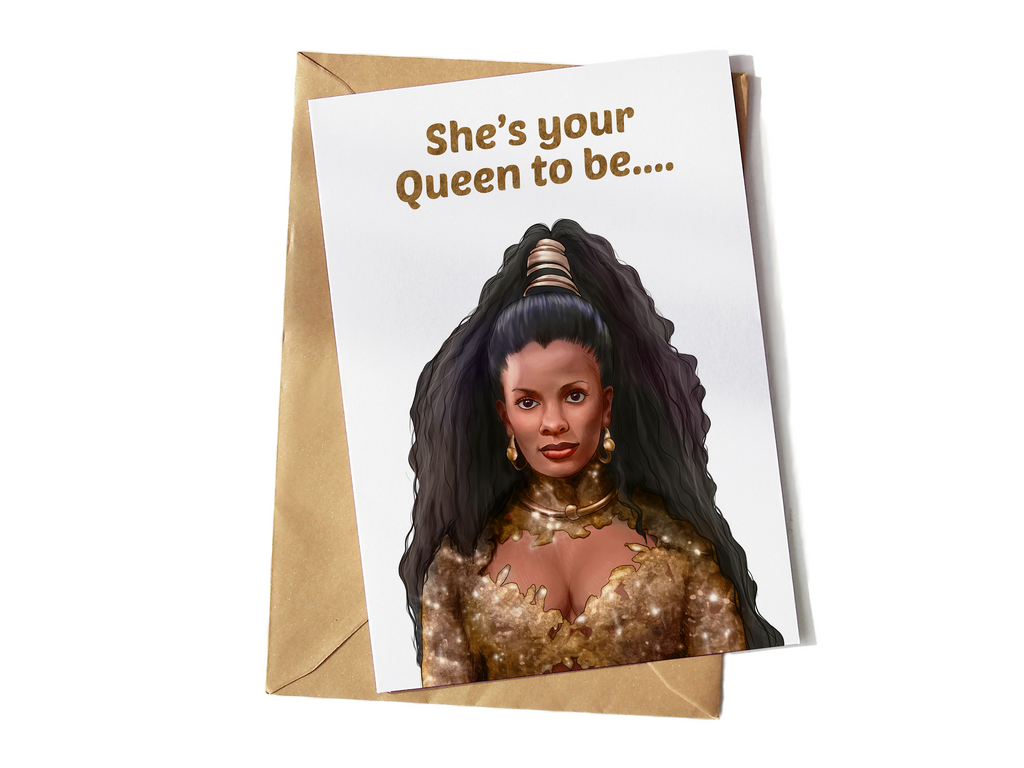 Coming to America Queen To Be card - Yo Crackers