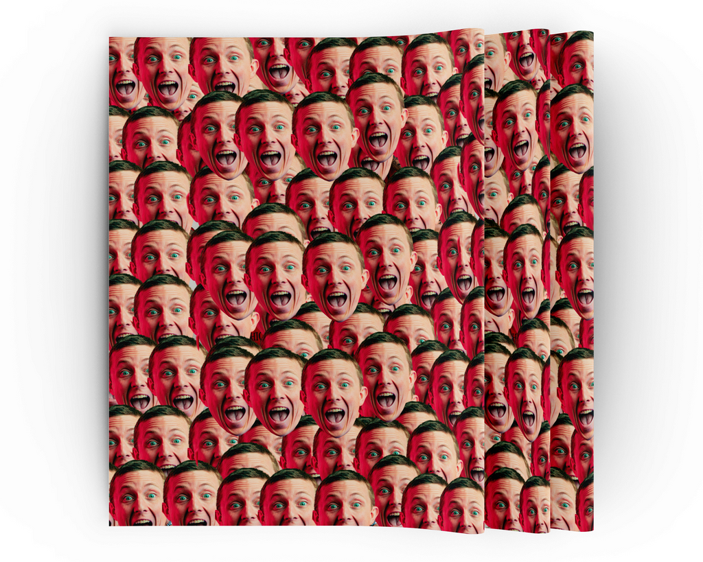 Personalised Face Overload Gift Wrap - Yo Crackers