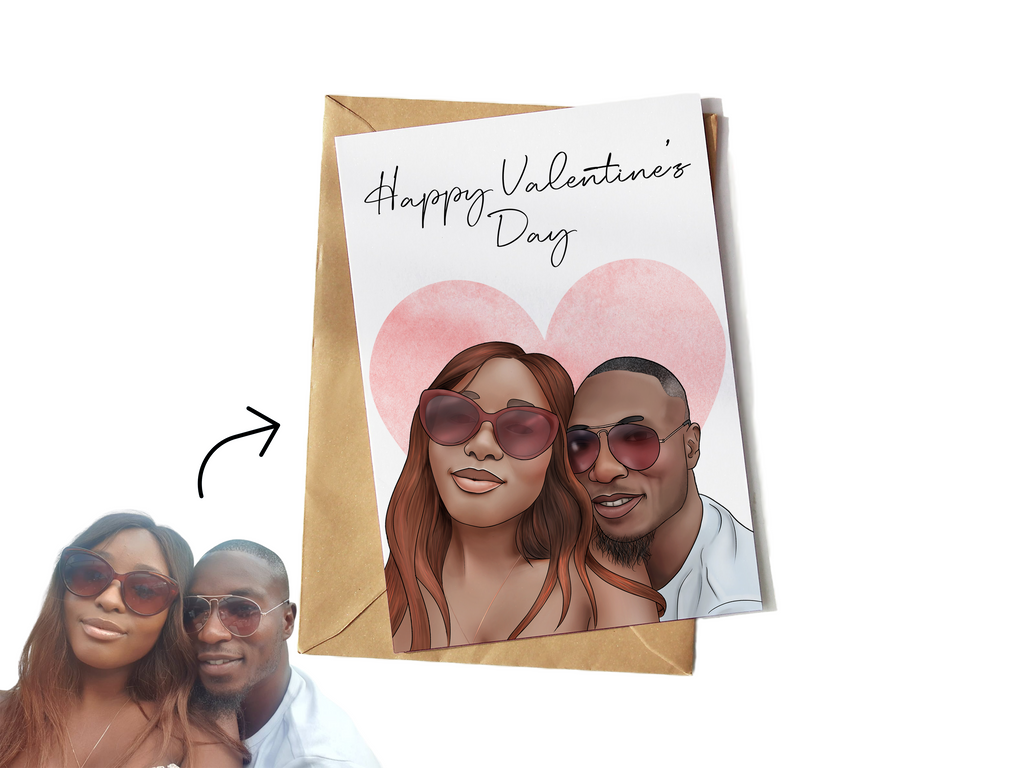 Valentine's Illustrated Couple's Greeting Card - Yo Crackers