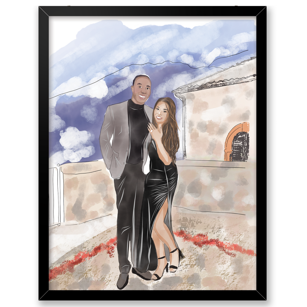 Couples Illustrated Poster (Water Colour) - Yo Crackers